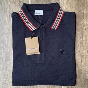 BURBERRY MEN'S NAVY BLUE CASUAL POLO SHIRT XXL